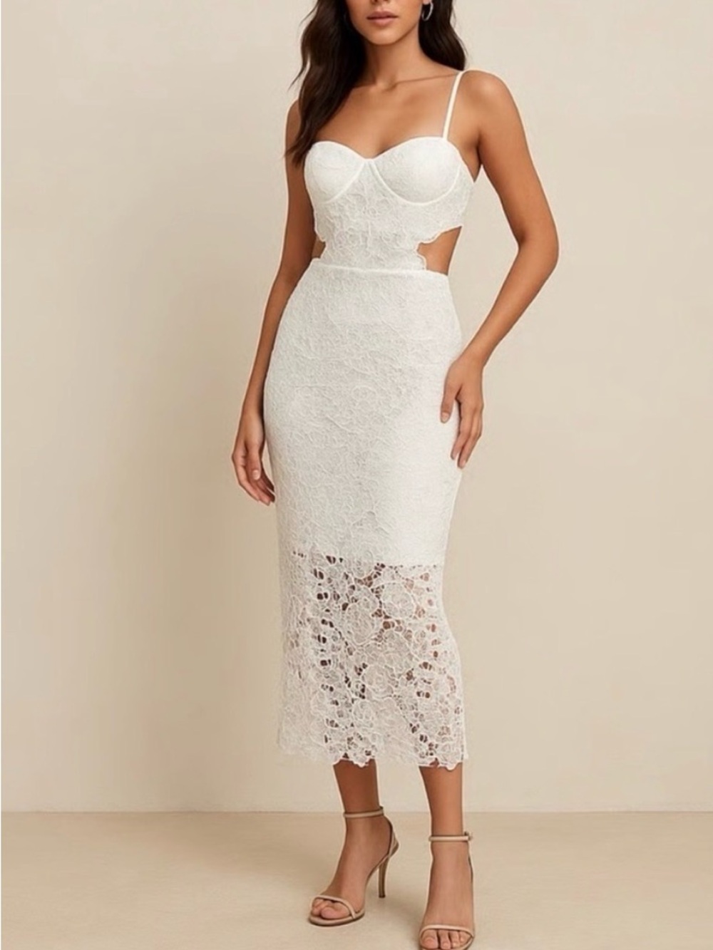 Amable Lace Cutout Midi Dress Sz Medium (read description) - NWT